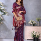 Anaita Maroon Premium Banarasi Tissue Silk Saree With Gala Weaving Work