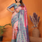 Anaita Pink Banarasi Tissue Silk Saree With Weaving Work