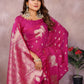Anaita Pink Premium Banarasi Tissue Silk Saree With Gala Weaving Work