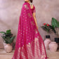 Anaita Pink Premium Banarasi Tissue Silk Saree With Gala Weaving Work