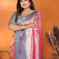 Anaita Pink Banarasi Tissue Silk Saree With Weaving Work