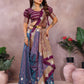 Anaita Purple Handloom Kalamkari Silk Saree With Zari Woven Work