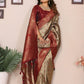 Anaita Beige Tissue Silk Saree With Weaving Zari Work