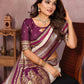 Anaita Beige Handloom Kalamkari Silk Saree With Zari Woven Work