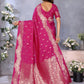 Anaita Pink Premium Banarasi Tissue Silk Saree With Gala Weaving Work