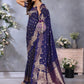 Anaita Violet Premium Banarasi Tissue Silk Saree With Gala Weaving Work