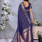 Anaita Violet Premium Banarasi Tissue Silk Saree With Gala Weaving Work