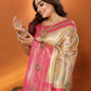 Anaita Beige Banarasi Tissue Silk Saree With Weaving Work