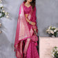 Anaita Magenta Premium Banarasi Tissue Silk Saree With Gala Weaving Work