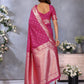 Anaita Magenta Premium Banarasi Tissue Silk Saree With Gala Weaving Work