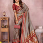 Anaita Grey Handloom Kalamkari Silk Saree With Zari Woven Work