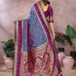 Anaita Light Purple Handloom Kalamkari Silk Saree With Zari Woven Work