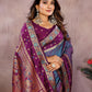Anaita Light Purple Handloom Kalamkari Silk Saree With Zari Woven Work
