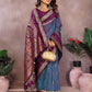Anaita Light Purple Handloom Kalamkari Silk Saree With Zari Woven Work