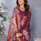 Anaita Maroon Premium Banarasi Tissue Silk Saree With Gala Weaving Work