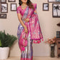 Anaita Purple Banarasi Tissue Silk Saree With Weaving Work