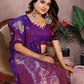 Anaita Purple Premium Banarasi Tissue Silk Saree With Gala Weaving Work