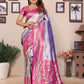 Anaita Purple Banarasi Tissue Silk Saree With Weaving Work