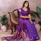 Anaita Purple Premium Banarasi Tissue Silk Saree With Gala Weaving Work