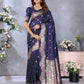 Anaita Violet Premium Banarasi Tissue Silk Saree With Gala Weaving Work