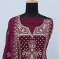 Anaita Wine Premium Embroidered Georgette Salwar Suit