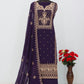 Anaita Purple Premium Embroidered Georgette Salwar Suit