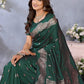 Anaita Dark Green Premium Banarasi Tissue Silk Saree With Gala Weaving Work