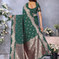 Anaita Dark Green Premium Banarasi Tissue Silk Saree With Gala Weaving Work