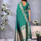 Anaita Green Premium Banarasi Tissue Silk Saree With Gala Weaving Work