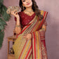 Anaita Gold Handloom Kalamkari Silk Saree With Zari Woven Work