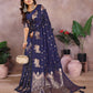 Anaita Dark Navy Blue Premium Banarasi Tissue Silk Saree With Gala Weaving Work
