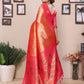 Anaita Orange Banarasi Tissue Silk Saree With Weaving Work