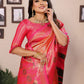 Anaita Orange Banarasi Tissue Silk Saree With Weaving Work