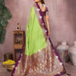 Anaita Parrot Handloom Kalamkari Silk Saree With Zari Woven Work