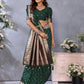 Anaita Dark Green Premium Banarasi Tissue Silk Saree With Gala Weaving Work