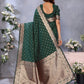 Anaita Dark Green Premium Banarasi Tissue Silk Saree With Gala Weaving Work