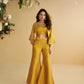 Anaita Mustard Silk Stitched Suit With Embroidery Work