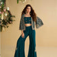 Anaita Teal-Green Silk Stitched Suit With Embroidery Work