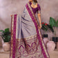 Anaita Lavender Handloom Kalamkari Silk Saree With Zari Woven Work