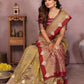Anaita Gold Handloom Kalamkari Silk Saree With Zari Woven Work