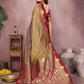Anaita Gold Handloom Kalamkari Silk Saree With Zari Woven Work
