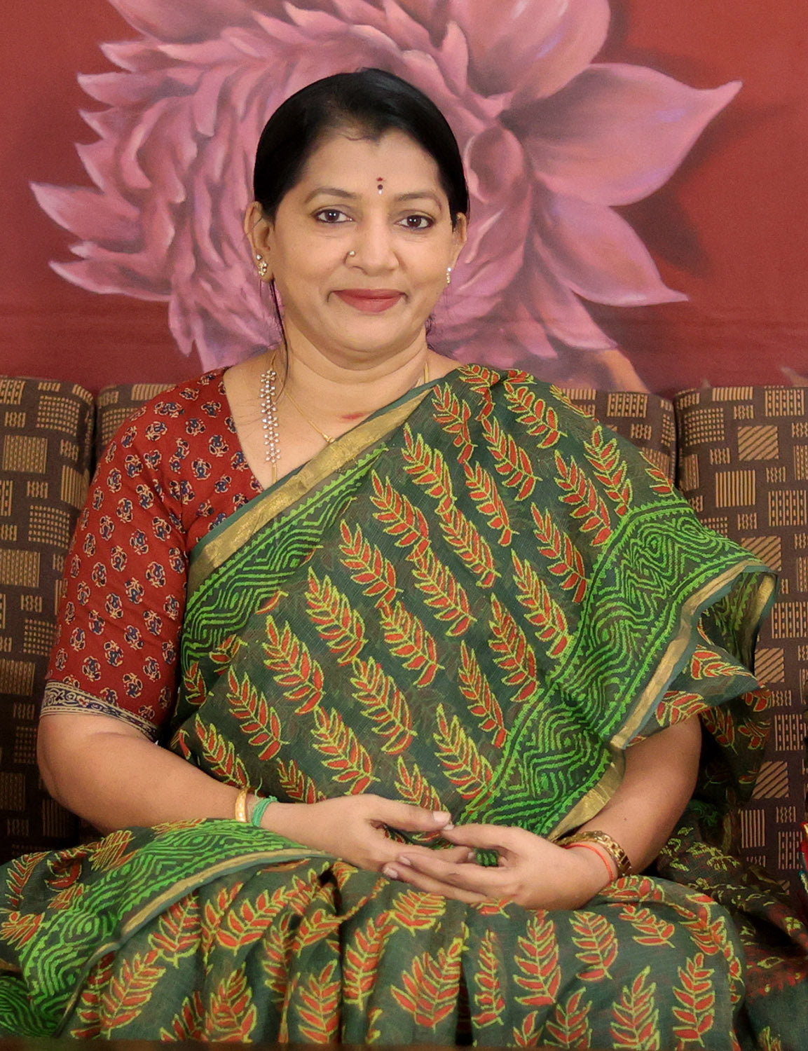 Combo of Green, Red And Yellow Colour Block Print Pure Kota Doria Printed Saree By Gayathri Reddy Designer Studio | Swadesiicart