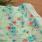 Pastel Green and Blue Digital Prin Semi Chanderi Saree By Gayathri Reddy Designer Studio | Swadesiicart