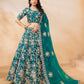 Anaita Teal Green Embroidered Heavy Art Silk Designer Lehenga With Blouse