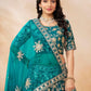 Anaita Teal Green Embroidered Heavy Art Silk Designer Lehenga With Blouse