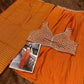Anaita Orange Chinon Silk Stitched Shrug Suit With Embroidery Sequence Work