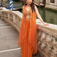 Anaita Orange Chinon Silk Stitched Shrug Suit With Embroidery Sequence Work