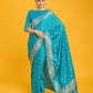 Monjolika Fashion Blushing Cyan Color Banarasi Satin Zari Woven Work Enhanced Elegance Silk Saree | Swadesiicart