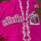 Anaita Magenta Chinon Silk Stitched Shrug Suit With Embroidery Sequence Work