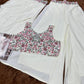Anaita White Chinon Silk Stitched Shrug Suit With Embroidery Sequence Work